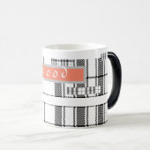 Chic moderne Plaid Mug noir et blanc (Devant droit)