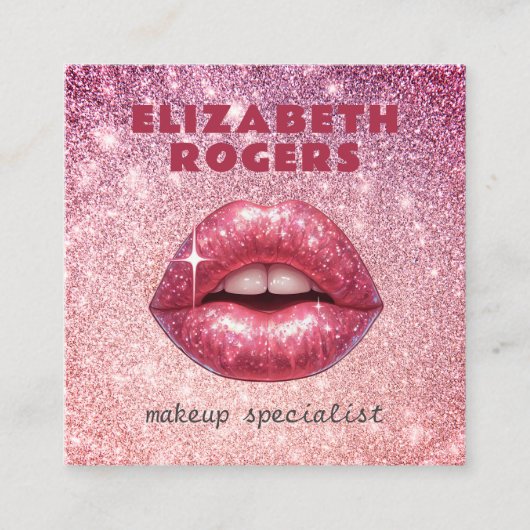 Chic Moderne Professionele Make-up Artiest QR Code Vierkante Visitekaartje (Voorkant)