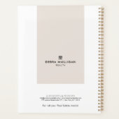 Chic Moderne Realtor Spiral Agenda Planificateur (Dos)