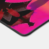 Chic moderne rose chaud Floral noir géométrique (Coin)