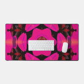 Chic moderne rose chaud Floral noir géométrique (Clavier et souris)