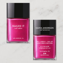 Chic moderne roze nagellakfles nagelsalon
