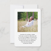 Chic moderne Script 2 Baby shower photo Merci (Dos)