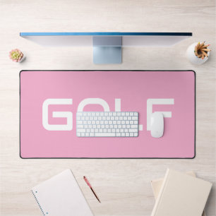 Chic Moderne Texte GOLF Blanc Fond Rose Clair