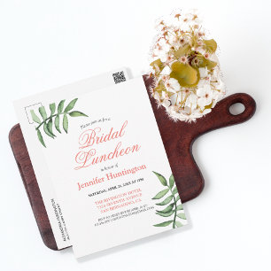 Chic moderne verdure nuptiale Luncheon invitation