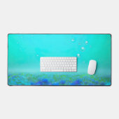 Chic Moderne Vibrant Bleu Floral (Clavier et souris)