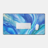 Chic Moderne Vivid Blue Ocean Flora (Clavier et souris)