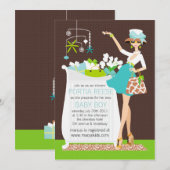 Chic Mom Crib Baby Boy Shower Invitation (Devant / Derrière)