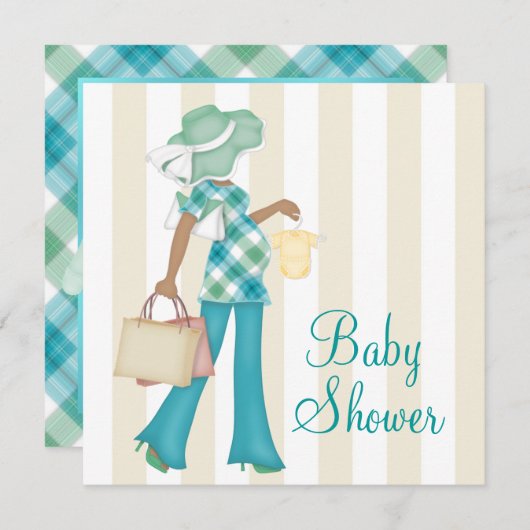 Chic Mom Etnisch Baby shower Kaart (Voorkant / Achterkant)