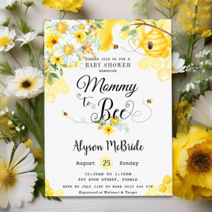 Chic Mom to Bee Yellow Floral Baby shower Neutraal Kaart