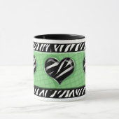 Chic Mon Coeur Vert Zèbre Imprimer Mug (Centre)