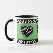 Chic Mon Coeur Vert Zèbre Imprimer Mug (Gauche)
