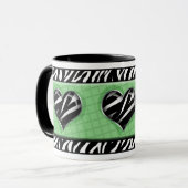 Chic Mon Coeur Vert Zèbre Imprimer Mug (Devant gauche)