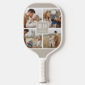 Chic Monogram 4 Foto Collage Pickleball Paddle (Voorkant)