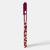 Chic Monogram Aangepaste Naam Bladeren Madeliefjes Case-Mate iPhone Case (Achterkant / Links)