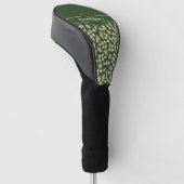 Chic Monogram Aangepaste naam laat Daisies Green Golfheadcover (Schuin)