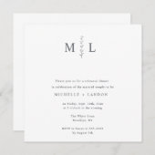 Chic Monogram Branch Rehearer Dîner Invitation (Devant / Derrière)