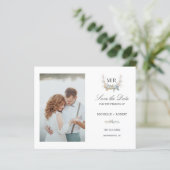 Chic Monogram Crest Foto bruiloft BEWAART DATUM (Staand voorkant)