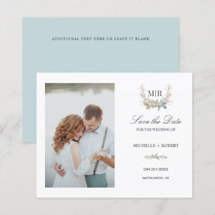 Chic Monogram Crest Foto bruiloft BEWAART DATUM