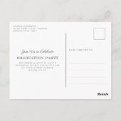 Chic Monogram Foto Afstuderen Party Aankondiging Briefkaart (Achterkant)