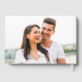 Chic Monogram Foto Sage Green Wedding Gastenboek (Achterkant)