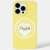 Chic Monogram Geel Wit Initiaal Letter Case-Mate iPhone Case (Achterkant)