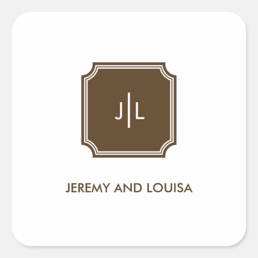 Chic Monogram Gift Label Stickers of labels (Voorkant)