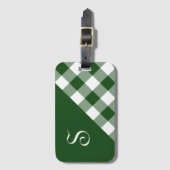 Chic Monogram Green White Buffalo Controleer geome Bagagelabel (Voorkant (verticaal))