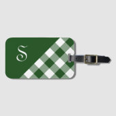Chic Monogram Green White Buffalo Controleer geome Bagagelabel (Voorkant (horizontaal))