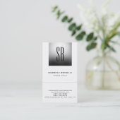 Chic Monogram grijs White Cute Visitekaartje (Staand voorkant)