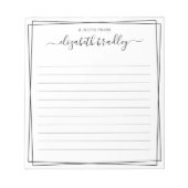 Chic Monogram Handtekening Manuscript van het bure Notitieblok (Voorkant)