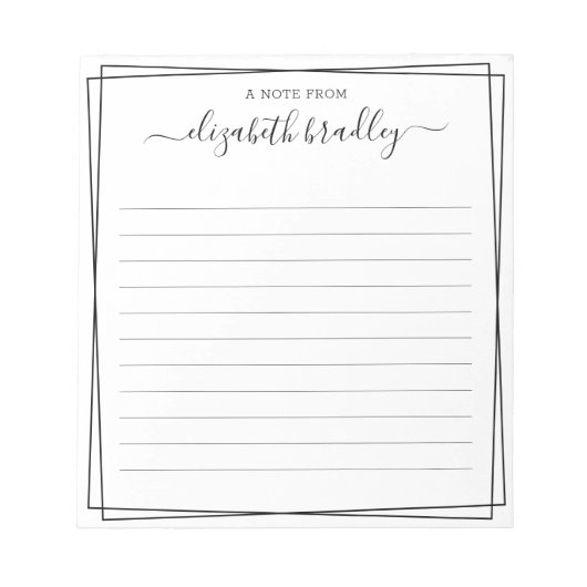 Chic Monogram Handtekening Manuscript van het bure Notitieblok (Voorkant)