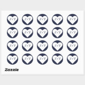 Chic Monogram Heart Navy Stickers (Feuille)