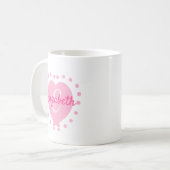 Chic Monogram Initiaal en naam Roze hart Koffiemok (Voorkant links)