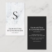 Chic Monogram Marble Visitekaartje (Voorkant / Achterkant)