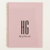 Chic Monogram Naam Modern Dusty Blush Pink Planner (Voorkant)
