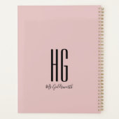 Chic Monogram Naam Modern Dusty Blush Pink Planner (Achterkant)