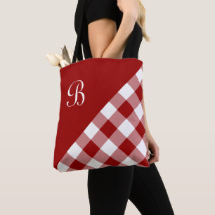 Chic Monogram Red White Buffalo Controleer geometr Draagtas