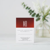 Chic Monogram Red White Cute Visitekaartje (Staand voorkant)