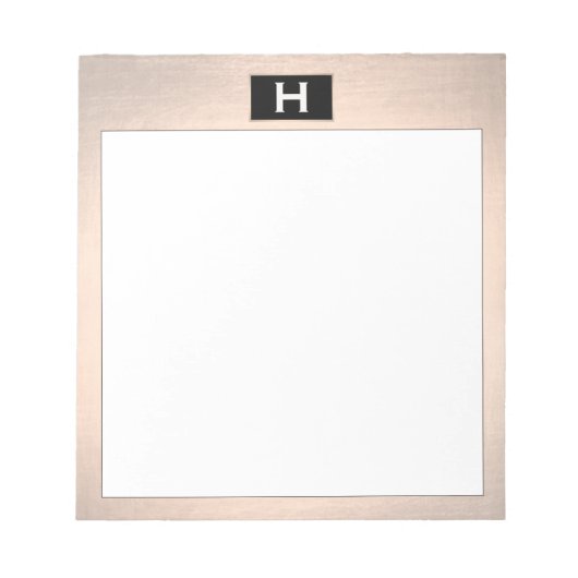 Chic  Monogram Roos Gold Notitieblok (Voorkant)