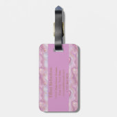 Chic Monogram roze Paarse goudgetijden Bagagelabel (Achterkant verticaal)