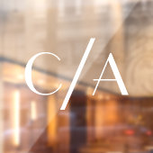 Chic Monogram Slash Art Deco Lettering Wedding Raamsticker (Vel 2)