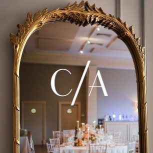 Chic Monogram Slash Art Deco Lettering Wedding Raamsticker
