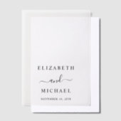 Chic Monogram Trouwbedekking Vellum Uitnodigingen (Offset)