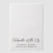 Chic Monogram Trouwbedekking Vellum Uitnodigingen (Voorkant)