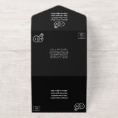 Chic Monogram Trouwringen Real Folie geperst All In One Uitnodiging (Buiten)