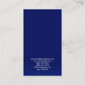 Chic Monogram Verticaal Elegant Blue Visitekaartje (Achterkant)