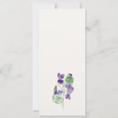 Chic Monogram Violet Floral Bunch Wedding Kaart (Achterkant)