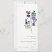 Chic Monogram Violet Floral Bunch Wedding Kaart (Voorkant)