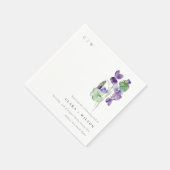 Chic Monogram Violet Floral Bunch Wedding Servet (Hoek)